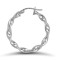 9ct white gold polished c candy twist creole Hoop Earrings