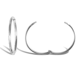 9ct white gold plain hinged Sleeper Earrings