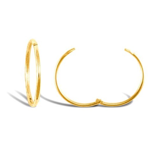 9ct yellow gold plain hinged Sleeper Earrings