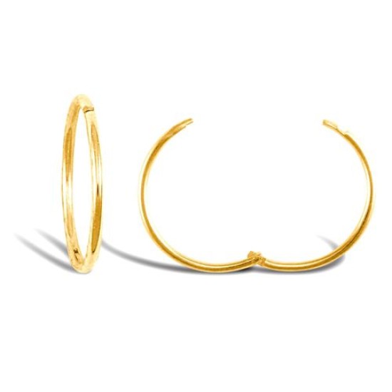 9ct yellow gold plain hinged Sleeper Earrings