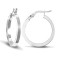 9ct white gold square tube creole Hoop Earrings