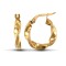 9ct yellow gold polished / frost creole Hoop Earrings