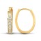 9ct yellow gold cubic zirconia set oval huggie earrings.