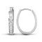 9ct white gold cubic zirconia set oval huggie earrings.