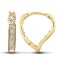 9ct yellow gold cubic zirconia set heart huggie earrings.
