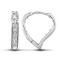 9ct white gold cubic zirconia set heart huggie earrings.