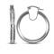 9ct white gold channel set cubic zirconia creole Hoop Earrings