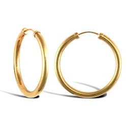 9ct yellow gold plain polished Hoop Earrings