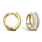 9ct yellow gold round and baguette cubic zirconia hinged hoop earrings