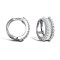 9ct white gold round and baguette cubic zirconia hinged hoop earrings