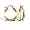 9ct yellow gold pave set cubic zirconia creole hoop earrings
