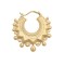 9ct Yellow Round Spiked Creole Earrings