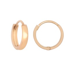 9ct Rose Gold Plain 10mm Huggie Earrings 9ct Rose Gold Plain 10mm Huggie Earrings