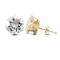 9ct yellow gold Stud Earrings claw-set with a 10mm solitaire cubic zirconia stone.