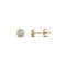 9ct yellow gold round stud earrings rub-over set with a solitaire cubic zirconia stone.