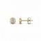 9ct yellow gold round stud earrings rub-over set with a solitaire cubic zirconia stone.