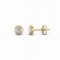 9ct yellow gold round stud earrings rub-over set with a solitaire cubic zirconia stone.