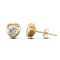 9ct yellow gold heart shaped stud earrings rub-over set with a solitaire cubic zirconia stone.