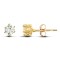 solid 9ct yellow gold hand finished stud earrings claw-set with a 3mm solitaire cubic zirconia stone.