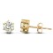 solid 9ct yellow gold hand finished stud earrings claw-set with a 4mm solitaire cubic zirconia stone.