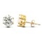 solid 9ct yellow gold hand finished stud earrings claw-set with a 6mm solitaire cubic zirconia stone.