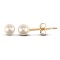 4 - 4.5mm premium quality cultured pearl Stud Earrings with a 9ct yellow gold post and butterfly fitting.