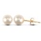 5.5 - 6mm premium quality cultured pearl Stud Earrings with a 9ct yellow gold post and butterfly fitting.