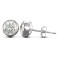 9ct white gold round Stud Earrings rub-over set with a solitaire cubic zirconia stone.