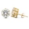 solid 9ct yellow gold hand finished Stud Earrings claw-set with a 8mm solitaire cubic zirconia stone.