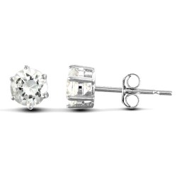 solid 9ct white gold hand finished Stud Earrings claw-set with a 5mm solitaire cubic zirconia stone.