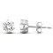 solid 9ct white gold hand finished Stud Earrings claw-set with a 5mm solitaire cubic zirconia stone.