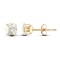 9ct yellow gold Stud Earrings claw-set with a solitaire square shaped cubic zirconia stone.