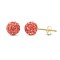 9ct yellow gold pink tinted sparkling crystal set ball Stud Earrings