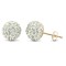 9ct yellow gold clear sparkling crystal set 10mm ball Stud Earrings