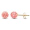 9ct yellow gold pink tinted sparkling crystal set 6mm ball Stud Earrings