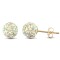 9ct yellow gold Multi coloured sparkling crystal set 8mm ball Stud Earrings