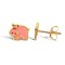 9ct yellow gold hippo stud earrings with an enamelled design