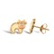9ct yellow gold cow stud earrings with an enamelled design