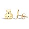 9ct yellow gold polar bear stud earrings with an enamelled design