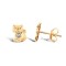 9ct yellow gold kitten stud earrings with an inset cubic zirconia