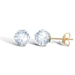 9ct yellow gold Aurora Borealis round stud earrings