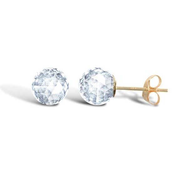 9ct yellow gold Aurora Borealis round stud earrings
