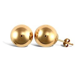 9ct yellow gold polished 10mm ball stud earrings