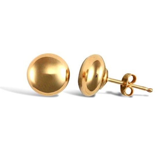 9ct yellow gold polished 7mm domed ball stud earrings