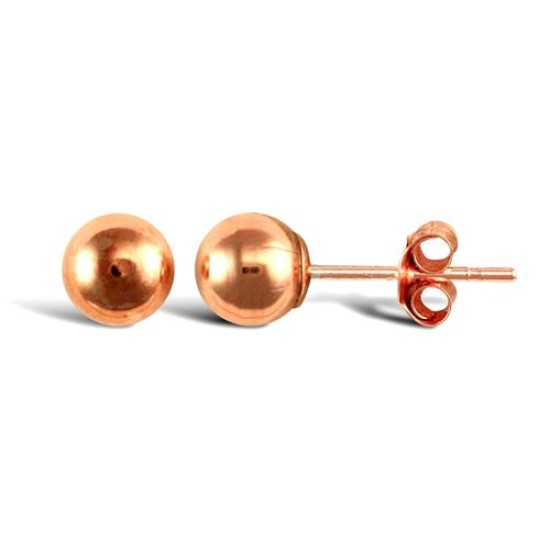 9ct rose gold polished 5mm ball stud earrings
