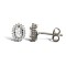 9ct white gold claw set oval cubic zirconia edged with surrounding claw set CZs Earrings