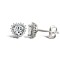 9ct white gold claw set heart shaped cubic zirconia edged with surrounding claw set CZs Earrings
