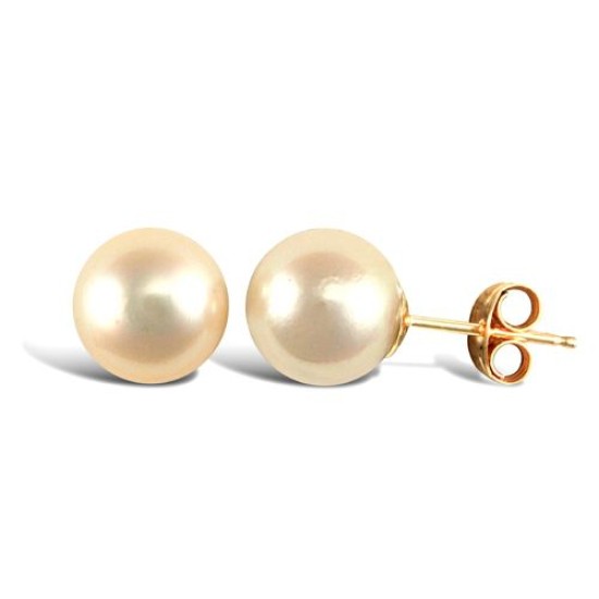 9ct yellow gold 8-8.5mm pearl stud earrings