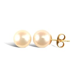 9ct yellow gold 8.5-9mm pearl stud earrings