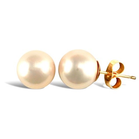 9ct yellow gold 9-9.5mm pearl stud earrings